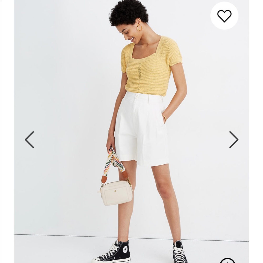 Madewell white linen shorts